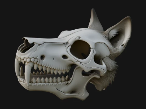 Carved Beast Skull Statue Design 2 - 3D Print Model 3D Print Model