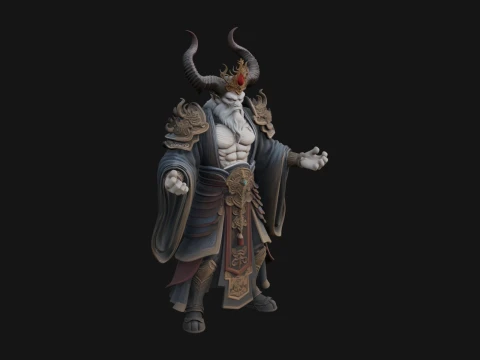 Beastman with Goat Head Statue Design 11 - 3D Print Model 3D Print Model