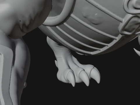Armored Bull Beast Statue Design 4 - 3D Print Model 3D Print Model
