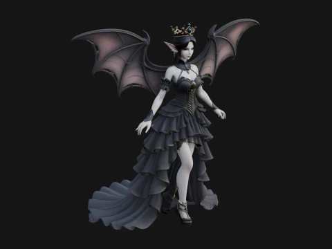 Statue de la reine vampire ail&eacute;e Design 4 - Mod&egrave;le d'impression 3D Modèles 3D en vedette