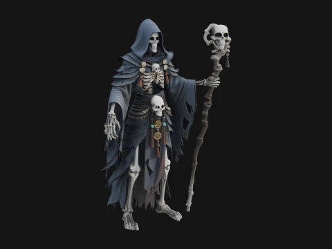 Skeleton Lich Statue Design 21 - 3D Print Model 3D Print Model