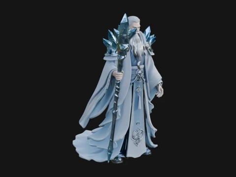 Elven High Mage Statue Design 18 - 3D Print Model 3D Print Model