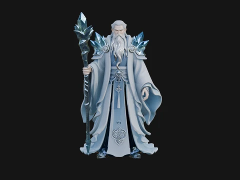 Elven High Mage Statue Design 18 - 3D Print Model 3D Print Model