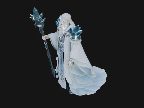Elven High Mage Statue Design 18 - 3D Print Model 3D Print Model