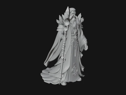 Elven High Mage Statue Design 18 - 3D Print Model 3D Print Model