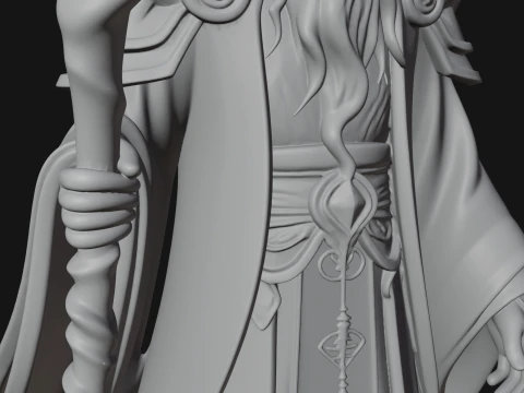 Elven High Mage Statue Design 18 - 3D Print Model 3D Print Model