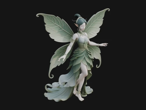 나비 날개 요정 동상 디자인 25 - 3D 인쇄 모델 3D 프린트 모델