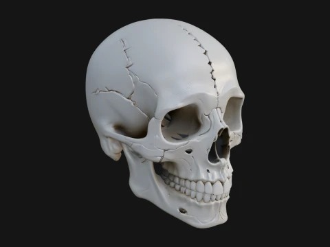 인간 두개골 동상 디자인 5 - 3D 인쇄 모델 3D 프린트 모델