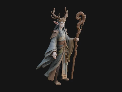 Elven High Mage 동상 디자인 19 - 3D 프린트 모델 3D 프린트 모델