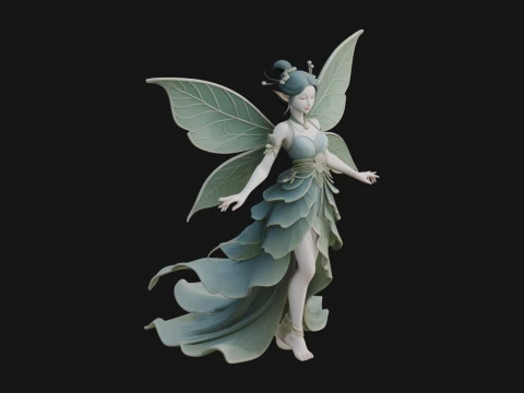 나비 날개 요정 동상 디자인 27 - 3D 인쇄 모델 3D 프린트 모델
