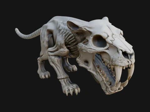 Beast Skull Skeleton Statue Design 5 - 3D Print Model 3D 프린트 모델
