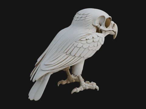 Bird Skull Statue Design 3 - 3D Print Model 3D 프린트 모델
