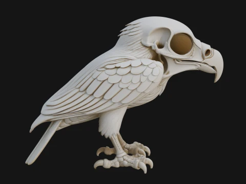 Bird Skull Statue Design 3 - 3D Print Model 3D 프린트 모델