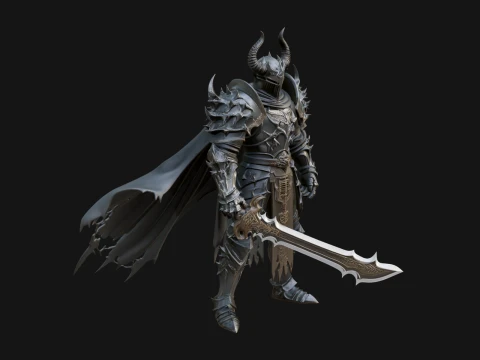 Armored Knight Statue Design 33 - 3D Print Model 3D 프린트 모델