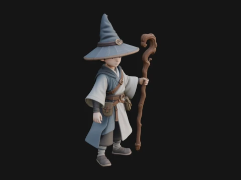 Robed Wizard Statue Design 11 - 3D Print Model 3D 프린트 모델