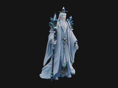 Elven High Mage Statue Design 21 - 3D Print Model 3D Druckmodell