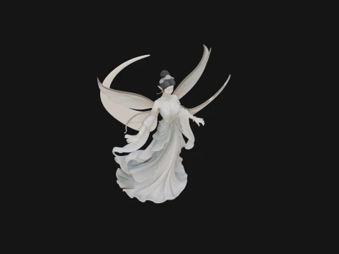 Butterfly Wing Fairy Statue Design 28 - 3D Print Model 3D प्रिंट मॉडल