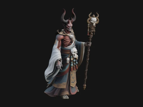 Skeleton Lich Statue Design 22 - 3D Print Model 3D Druckmodell