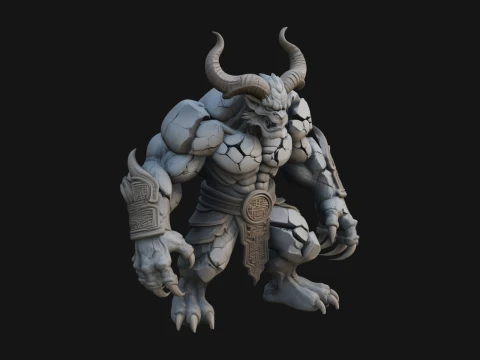 Stone Rock Golem Statue Design 10 - 3D Print Model 3D Druckmodell