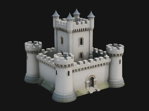 Stone Fortress Castle Design 11 - 3D Print Model 3D Druckmodell