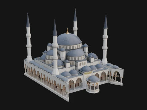 Domed Mosque Temple Design 4 - 3D Print Model 3D Druckmodell