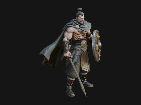 Greek Hoplite Warrior Statue Design 25 - 3D Print Model 3D Druckmodell