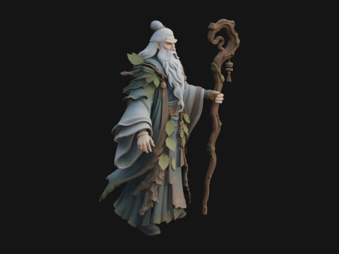 Robed Wizard Statue Design 12 - 3D Print Model 3D Druckmodell