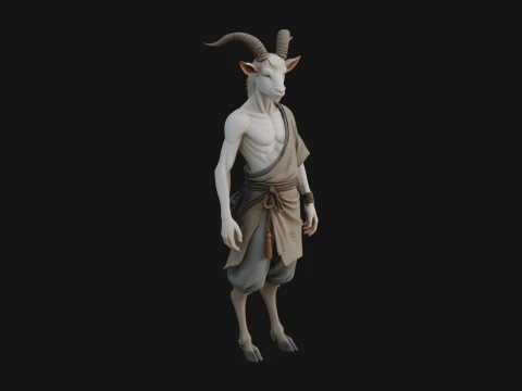 Beastman with Goat Head Statue Design 13 - 3D Print Model 3D Druckmodell