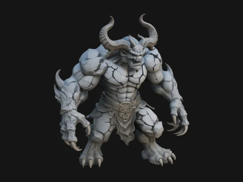 Stone Rock Golem Statue Design 11 - 3D Print Model 3D Druckmodell