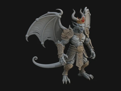 Winged Dragon Demon Statue Design 33 - 3D Print Model 3D Druckmodell