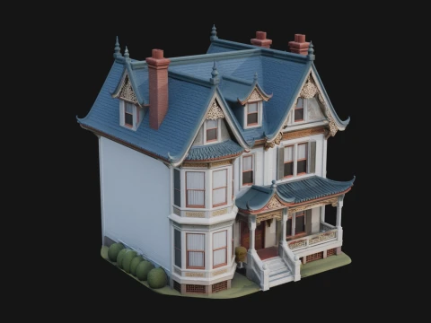Victorian House Design 4 - 3D Print Model 3D Druckmodell