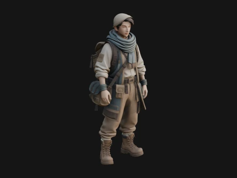 Explorer Man Statue Design 30 - 3D Print Model Modèles 3D en vedette