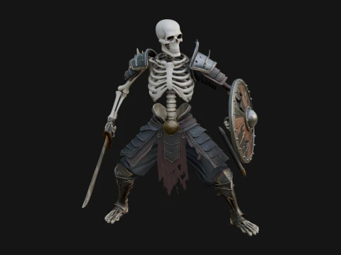 Skeleton Warrior Statue Design 22 - 3D Print Model 3D Druckmodell
