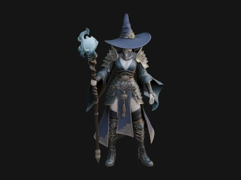 Witch Hat Sorcerer Statue Design 18 - 3D Print Model 3D Print Model