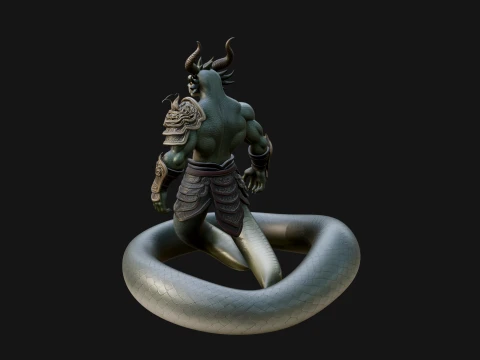 Serpent Bodied Naga Statue Design 4 - 3D Print Model 3D Print Model