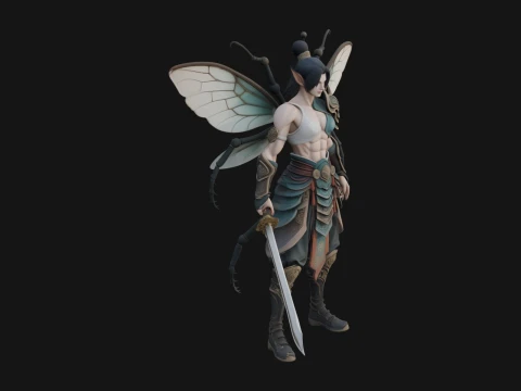 Statue de f&eacute;e aile de papillon Design 30 - Mod&egrave;le d'impression 3D Modèles 3D en vedette