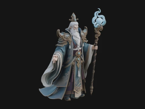 Elven High Mage Statue Design 27 - 3D Print Model 3D Print Model