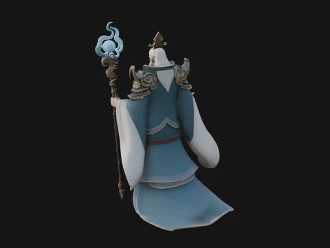 Elven High Mage Statue Design 27 - 3D Print Model 3D Print Model