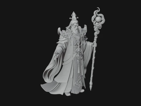 Elven High Mage Statue Design 27 - 3D Print Model 3D Print Model