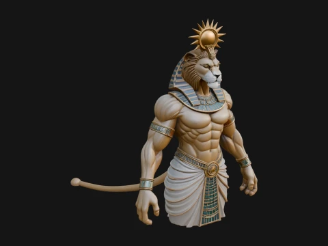 Statua del dio egiziano con testa di leone Design 1 - Modello di stampa 3D Modello di stampa 3D