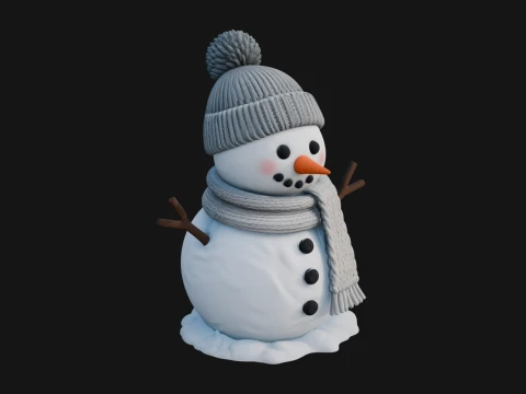 Strickm&uuml;tze Schneemann Statue Design 1 &ndash; 3D-Druckmodell 3D Druckmodell