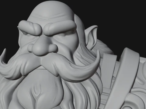 Dwarf Blacksmith Statue Design 5 - 3D Print Model 3D Print Model