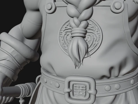 Dwarf Blacksmith Statue Design 5 - 3D Print Model 3D Print Model
