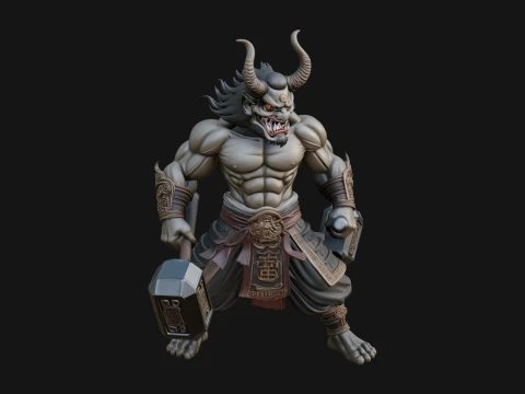 Projekt posągu bestii byka Minotaura 6 - model do druku 3D Model do druku 3D