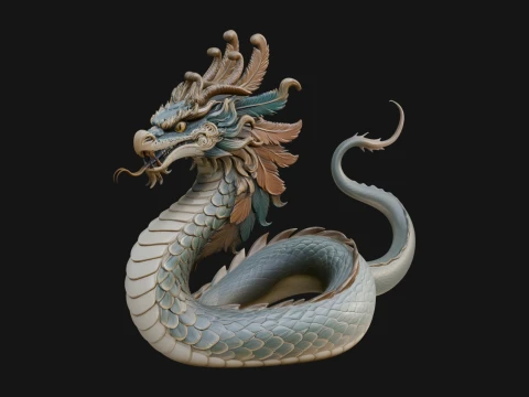 Chinese Dragon Statue Design 12 - 3D Print Model 3D Print Model
