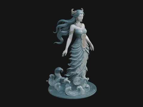 Projeto da est&aacute;tua da rainha &eacute;lfica 21 - modelo de impress&atilde;o 3D Modelo de Impressão 3D