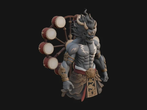 Thunder Drum God Statue Design 1 - 3D Print Model 3D Print Model