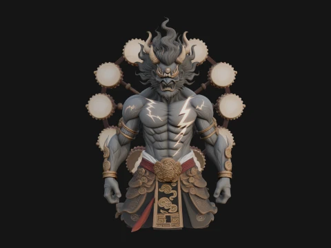 Thunder Drum God Statue Design 1 - 3D Print Model 3D Print Model