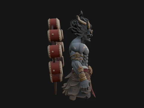 Thunder Drum God Statue Design 1 - 3D Print Model 3D Print Model