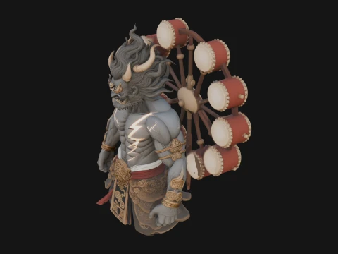 Thunder Drum God Statue Design 1 - 3D Print Model 3D Print Model
